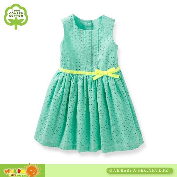 緑姫夏袖なしの女の子の赤ちゃんのドレスカットシャツ-プラスサイズドレス、スカート問屋・仕入れ・卸・卸売り