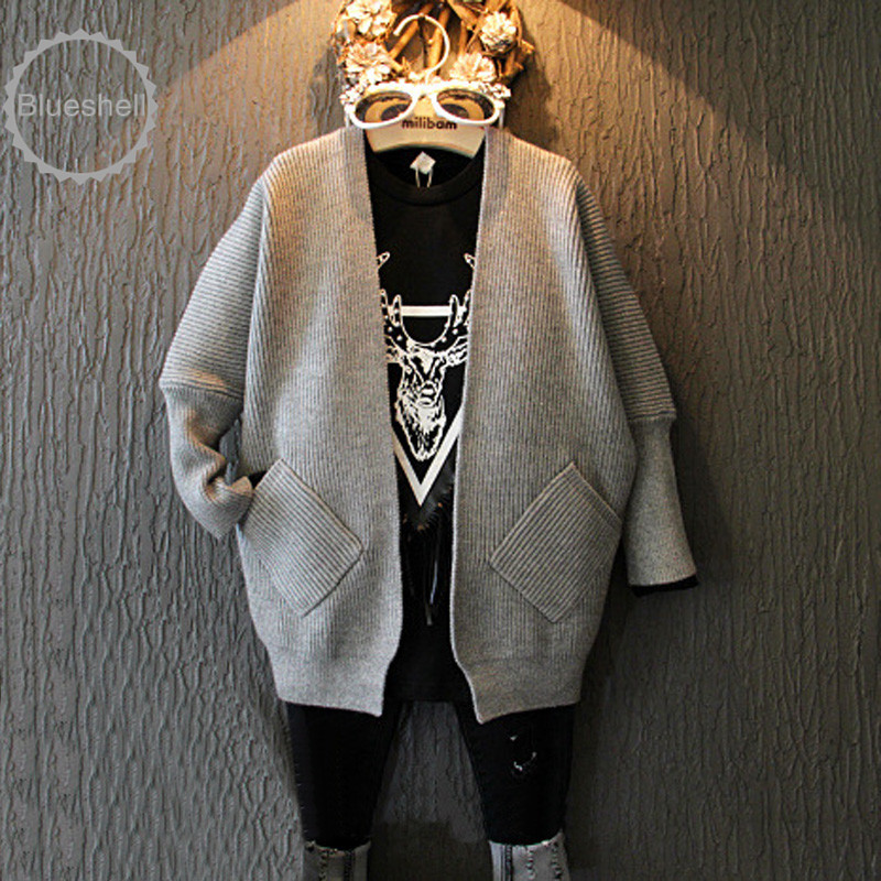 韓国スタイルの女の子はセーターを編んだ冬のファッションの子の冬の服プレーンの秋のコート卸売-キッズ服　コート問屋・仕入れ・卸・卸売り