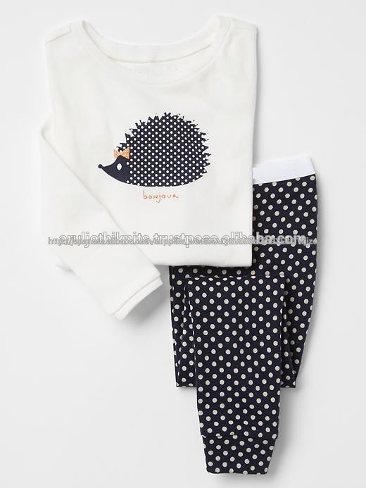 女の子のためのハリネズミパジャマセットを印刷-パジャマ問屋・仕入れ・卸・卸売り