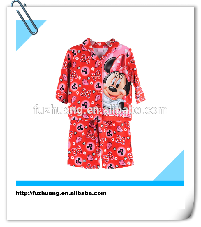 熱い販売の赤いミニーの子供寝間着002の女の子のパジャマセット-パジャマ問屋・仕入れ・卸・卸売り