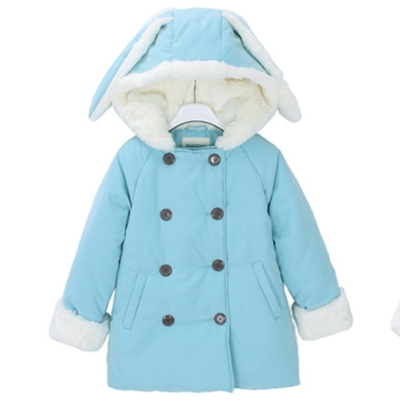 2016暖かい毛皮のウサギのフードコートダブル- ブレストコート子供の赤ちゃんの服のボタンを留める冬の子供のための卸売冬服-プラスサイズコート問屋・仕入れ・卸・卸売り
