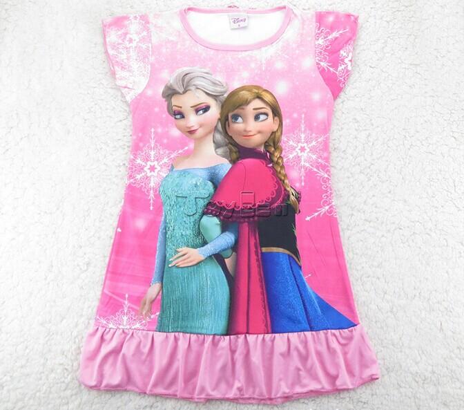 disny冷凍王女の子供のパジャマパジャマ冷凍アンナエルザエルザナイトドレス-パジャマ問屋・仕入れ・卸・卸売り