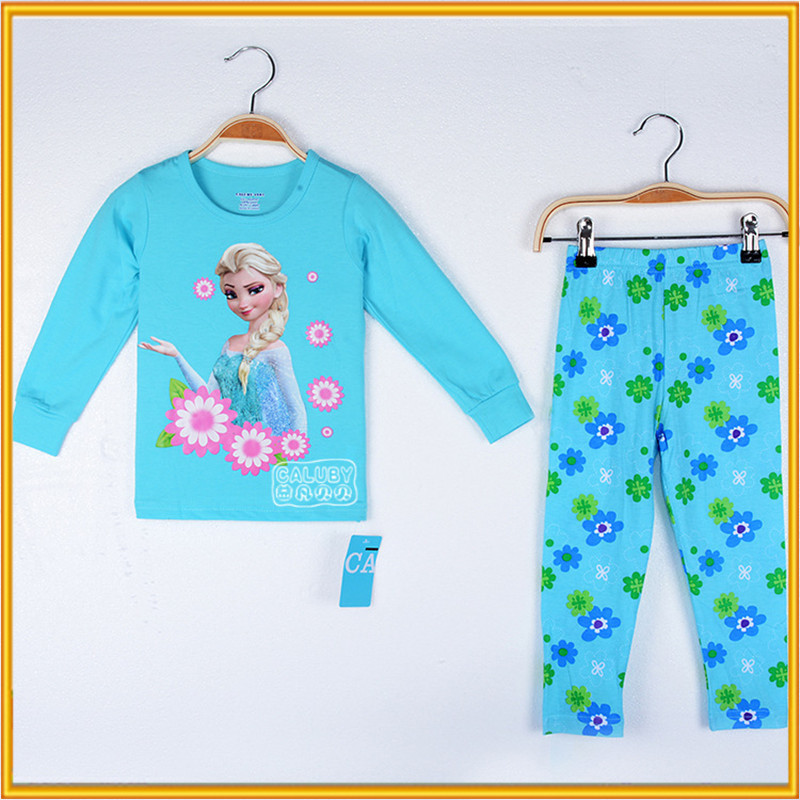 ホット! 子供の長い袖のパジャマのスーツ卸売冷凍冷凍エルザzzj-fs-027衣装の女の子のパジャマ-パジャマ問屋・仕入れ・卸・卸売り