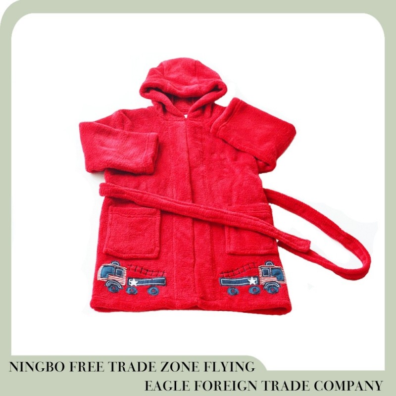 寧波最高の販売の毛皮で覆われたフライングイーグル男の子フード付きバスローブ-バスローブ問屋・仕入れ・卸・卸売り