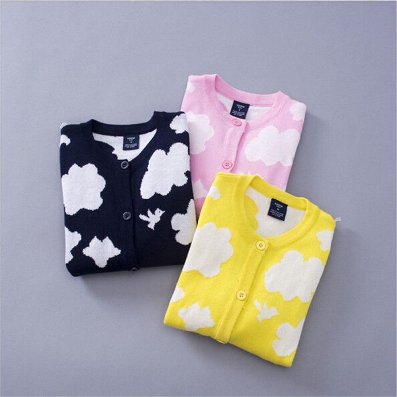 ヨーロッパのダブルfg004ブルコットンフラワーショート女の子ベビー子供ジャカードカーディガン-キッズ服　セーター問屋・仕入れ・卸・卸売り