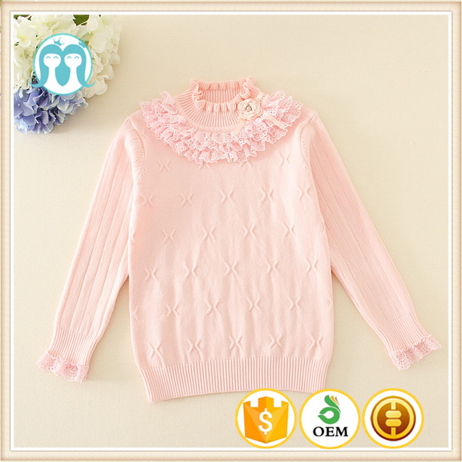 女の赤ちゃんのセーター韓国デザインのセーター用羊毛を編み襟ベビーハイ赤ちゃんの女の子のためのセーターのデザイン-キッズ服　セーター問屋・仕入れ・卸・卸売り
