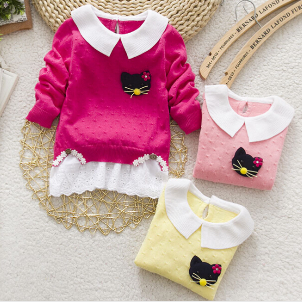 編み物s11099a2015明るい色パターンの女の子のプルオーバーのセーター-キッズ服　セーター問屋・仕入れ・卸・卸売り