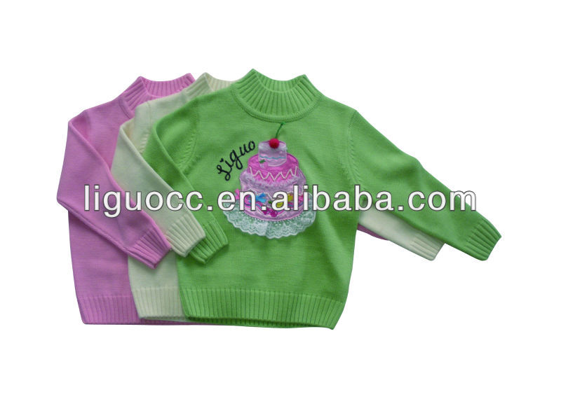 セーターは女の赤ちゃん、編まれた子供のプルオーバーのセーターのために設計する-キッズ服　セーター問屋・仕入れ・卸・卸売り