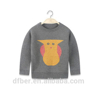 新しい秋の長い袖2015フクロウ暖かいプルオーバー男の子用ウールセーターのデザイン-キッズ服　セーター問屋・仕入れ・卸・卸売り