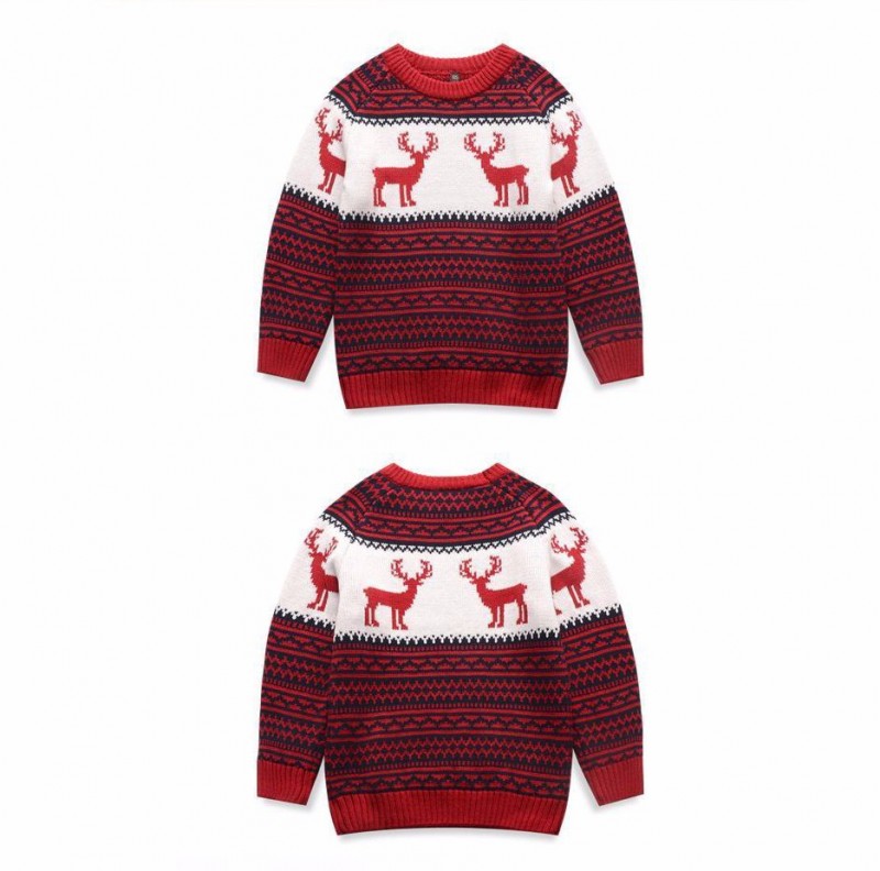子供のクリスマスのセーターニット15csk027ジャガード模様-キッズ服　セーター問屋・仕入れ・卸・卸売り