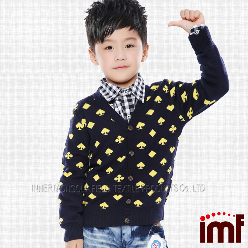 ファッションv- 首100％男の子のためのウールのセーターのデザイン-キッズ服　セーター問屋・仕入れ・卸・卸売り