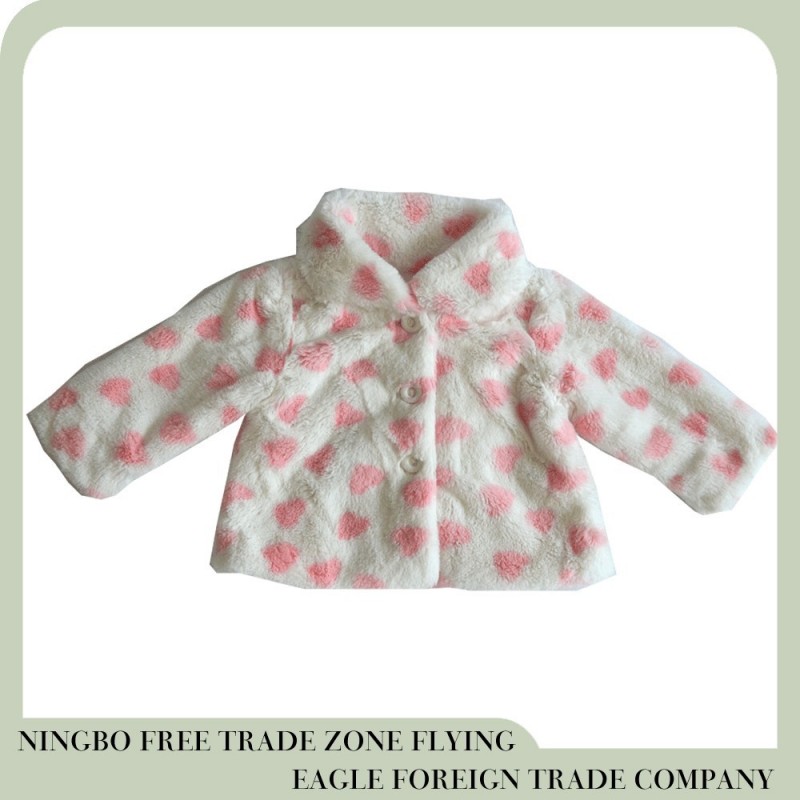 フライングイーグル寧波エレガントなプリントフェイクファーの赤ちゃん女の子のジャケット-ジュニア服（女）ジャケット、コート問屋・仕入れ・卸・卸売り