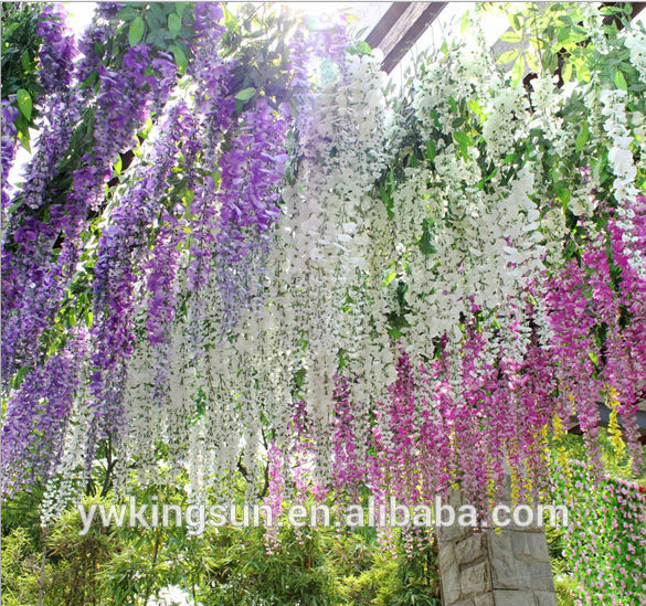 ホットな人工藤の花のため/wisterias人工的なクリスマスの装飾のための造花-装飾用花&花網問屋・仕入れ・卸・卸売り