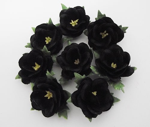 バルクパック50個hogweed黒い小さな紙の花、 桑の紙の花-装飾用花&花網問屋・仕入れ・卸・卸売り