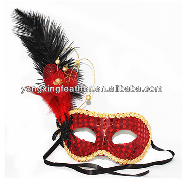 ダチョウの羽のマスク-パーティーマスク、仮面問屋・仕入れ・卸・卸売り