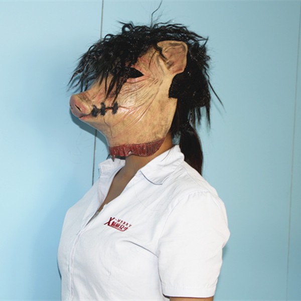 X- 陽気糸鋸ＰＩＧＭＡＳＫ-- ゴム製の動物の怖いマスク--- のためのラテックスハロウィーンマスクカーニバルパーティー-パーティーマスク、仮面問屋・仕入れ・卸・卸売り