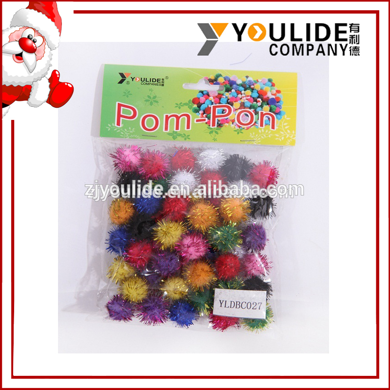 卸売装飾的なグリッターポリエステルpompoms-イベント＆パーティー用品問屋・仕入れ・卸・卸売り