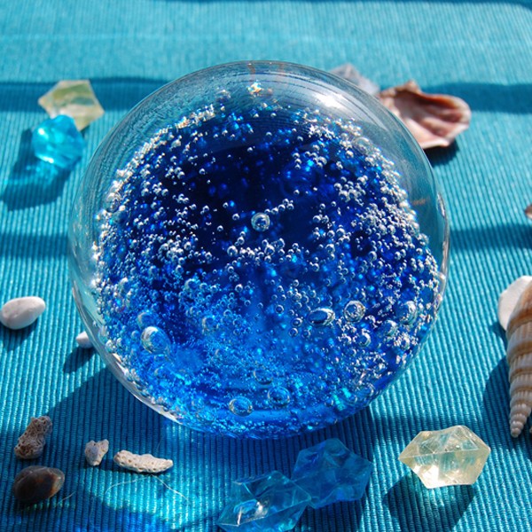 卸売新しい到着の手- 吹きブルーバブルクリスマスのガラス玉の飾り-民芸品問屋・仕入れ・卸・卸売り