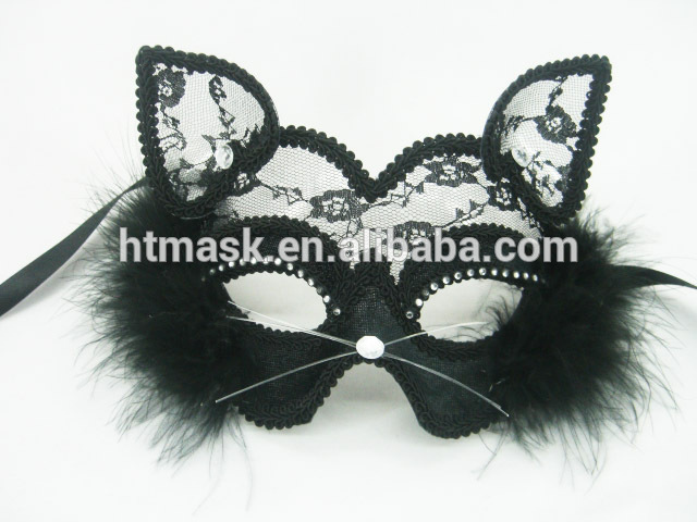 女性黒のレースのラグジュアリーマスクフェイス・マスク猫誕生日パーティーのための-イベント＆パーティー用品問屋・仕入れ・卸・卸売り