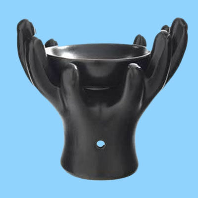 ノベルティ黒オープンの手のフレグランスオイルバーナー発売-香炉問屋・仕入れ・卸・卸売り