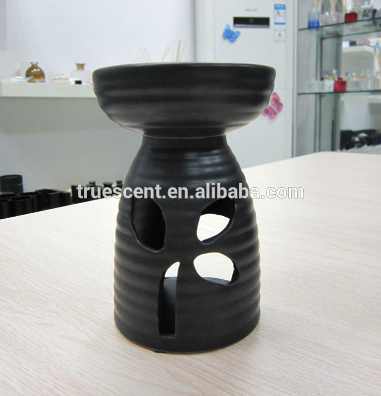 ブラックセラミックmat-oil香でオイルバーナー崇敬- 自分自身をパターン-香炉問屋・仕入れ・卸・卸売り