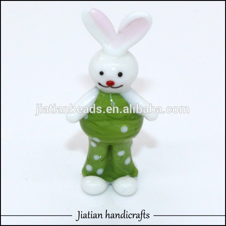 熱い販売の吹きガラスの動物のイースターウサギの漫画decorateionおもちゃウサギのためのギフト-民芸品問屋・仕入れ・卸・卸売り