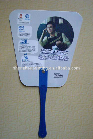 ppの手のファン工場プロモーションhandfanハンドル付き-プラスチック工芸品問屋・仕入れ・卸・卸売り