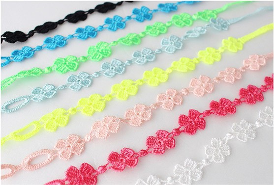綿100％カラフルブレスレットの花の刺繍レース-造花問屋・仕入れ・卸・卸売り