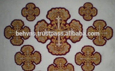 手は、 高品質の金属糸手刺繍オーソドックスな僧法衣0158聖なる十字架-宗教工芸品問屋・仕入れ・卸・卸売り