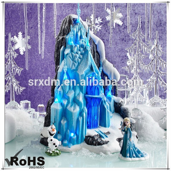 アイスホット販売冷凍elsa's宮殿つけられたアンナエルザ付き置物クリスマスのギフトのための、 カスタム樹脂の漫画の置物メーカー-芸術コレクター商品問屋・仕入れ・卸・卸売り