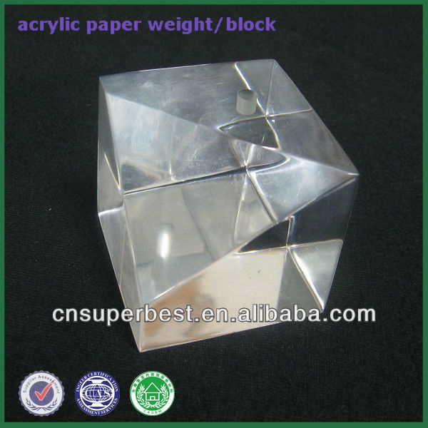 透明アクリルブロック/ペーパーウェイト-プラスチック工芸品問屋・仕入れ・卸・卸売り