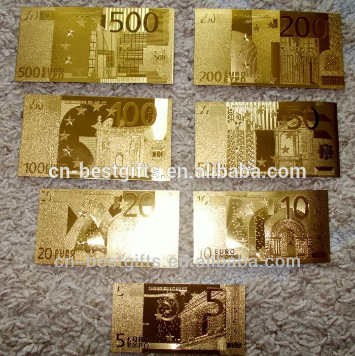 金箔のユーロ紙幣-金属工芸品問屋・仕入れ・卸・卸売り