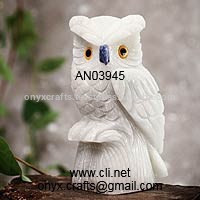 オニキスフクロウの置物-彫刻工芸品問屋・仕入れ・卸・卸売り