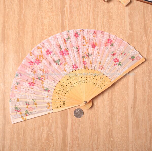 竹扇子 せんす ファン 大人気 和風 婦人用 手芸 花柄 桜-竹工芸品問屋・仕入れ・卸・卸売り