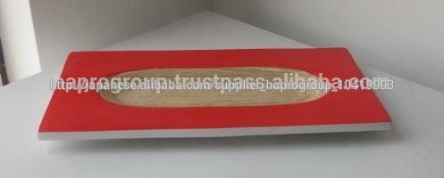 手作りは竹製トレイを紡ぎ、 色の外、 天然内側-竹工芸品問屋・仕入れ・卸・卸売り