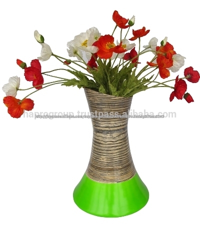 スピン竹花瓶; コイル状の竹の花瓶-竹工芸品問屋・仕入れ・卸・卸売り