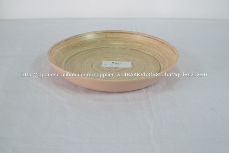 ベトナム手作りラウンドスピンオフ竹ハンドル付きトレイを提供する-竹工芸品問屋・仕入れ・卸・卸売り