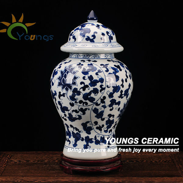 中国の装飾的な青・白磁の寺院瓶-芸術コレクター商品問屋・仕入れ・卸・卸売り