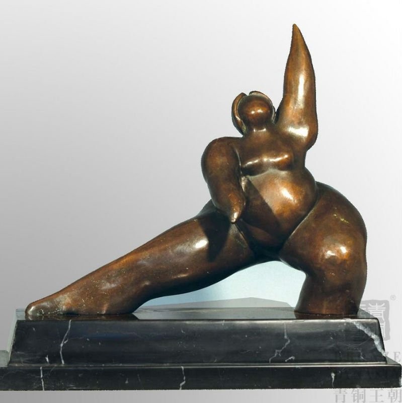 抽象的な彫像ブロンズ彫刻dwt222ヨガ太った女性-民芸品問屋・仕入れ・卸・卸売り