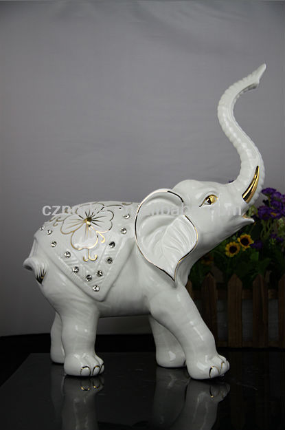セラミック象2012ファッション白の磁器の動物-民芸品問屋・仕入れ・卸・卸売り