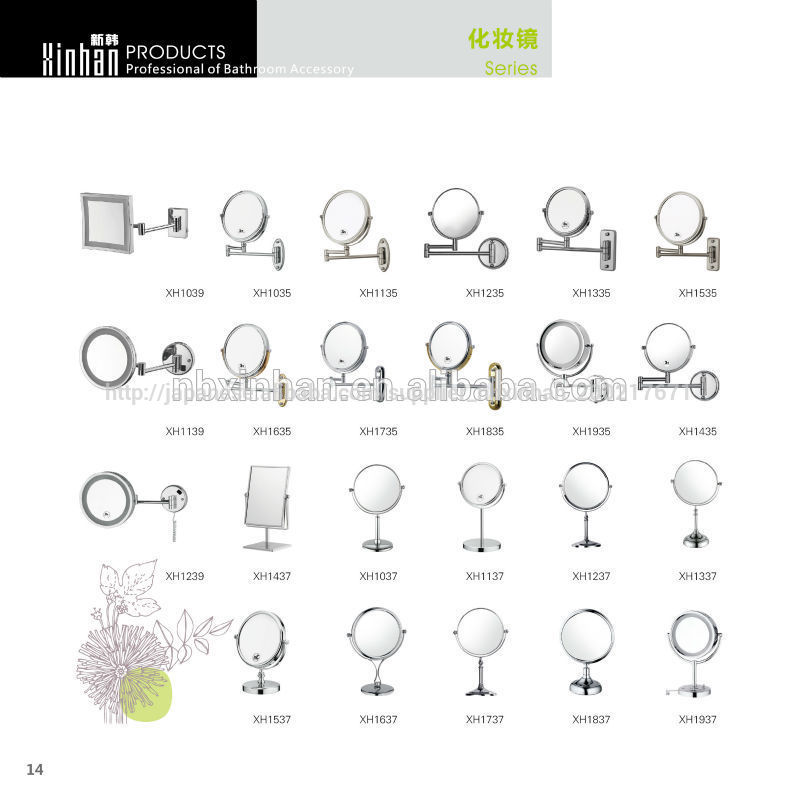 ajustable折り畳み式を導いたledバスルームの鏡の壁、 バスルームの鏡拡大鏡ミラー-バスミラー問屋・仕入れ・卸・卸売り