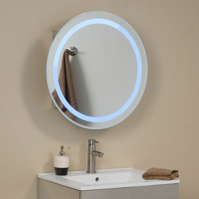 バックライト付きバスルームのラウンドウォールミラー、 luminatedクールホワイトミラー-バスミラー問屋・仕入れ・卸・卸売り