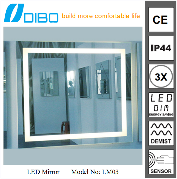 新しい設計されたバスルームの鏡と拡大鏡、 ホテル拡大ミラー、 ledバックライト付きミラーバスをバラの花びらバラ-バスミラー問屋・仕入れ・卸・卸売り
