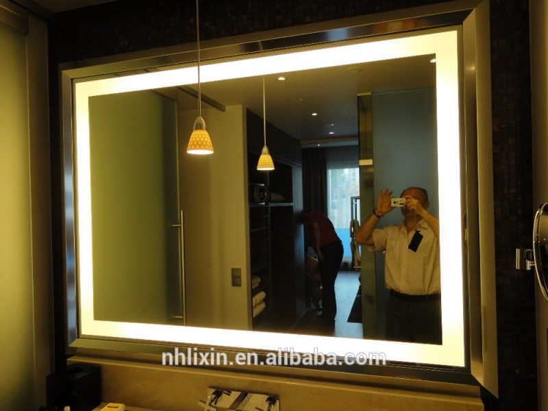 高級ホテルluminated額装ミラー、 decoractive不寝室led照明付きミラー-バスミラー問屋・仕入れ・卸・卸売り
