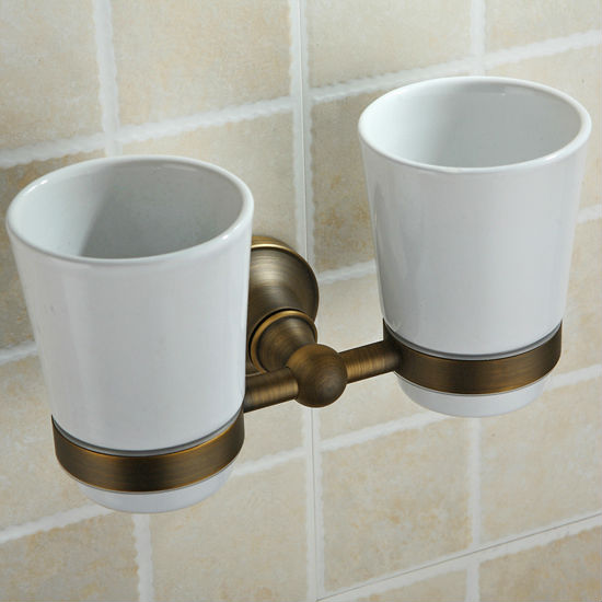 洗練された真鍮とダブルセラミックトイレブラシホルダー-トイレブラシホルダ問屋・仕入れ・卸・卸売り