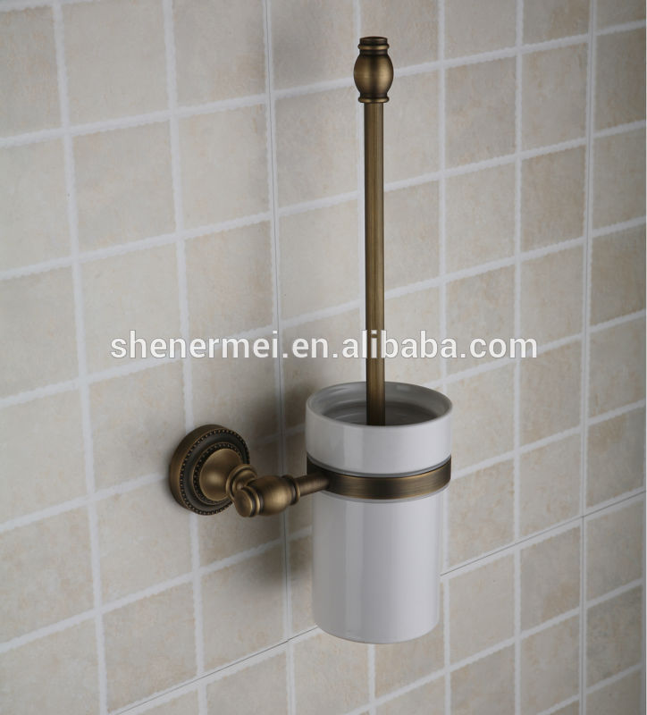 アンティーク2014年ファッションホワイトセラミックトイレブラシホルダーアンティーク銅浴室用アクセサリー-トイレブラシホルダ問屋・仕入れ・卸・卸売り