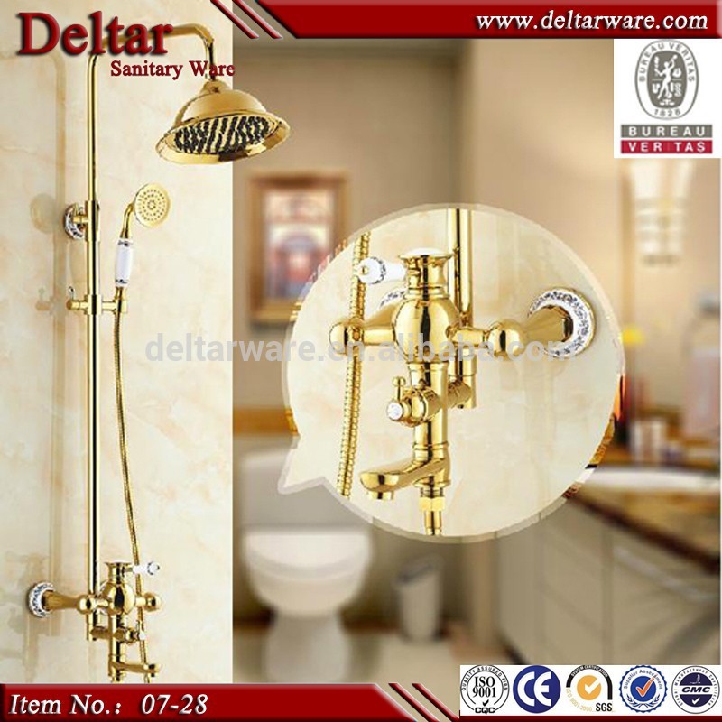 ファイブスター標準的な豪華な黄金の真鍮のシャワーセット、 ハンドシャワー、 レインシャワー-風呂、シャワー水栓問屋・仕入れ・卸・卸売り