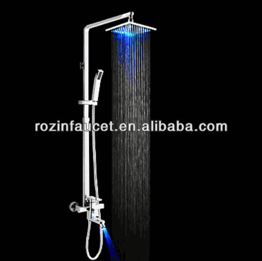 卸売業、 小売3方法led8" 真鍮のレインシャワー浴槽ミキサータップ0253クロム浴室のシャワーのミキサーのタップ-風呂、シャワー水栓問屋・仕入れ・卸・卸売り