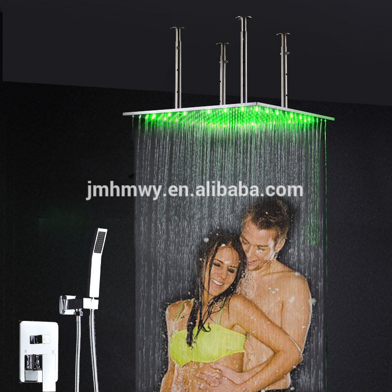 降雨20インチledレインシャワーヘッド天井吊り浴室シャワーステンレス鋼の降雨のレインシャワーを導いた-浴室蛇口付属品問屋・仕入れ・卸・卸売り