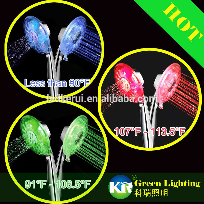 クロームメッキシャワーヘッド、 ハンドヘルドledシャワーヘッドを変える色-浴室蛇口付属品問屋・仕入れ・卸・卸売り